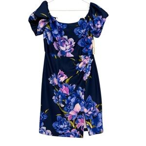 Eliza J Blue Floral Puff Sleeve Sundress
